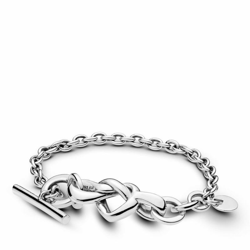 Pandora Knotted Heart Bracelet - Sterling Silver - Canada | NV4056CS